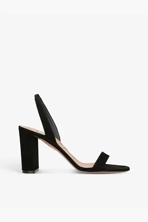 Aquazzura Womens So Nude Block-Heel Suede Sandals