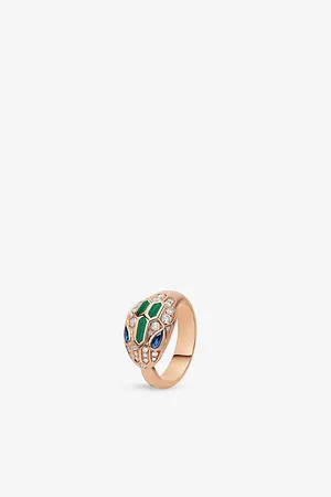 Bvlgari Serpenti 18ct Rose-Gold, Sapphire, Diamond and Malachite Ring