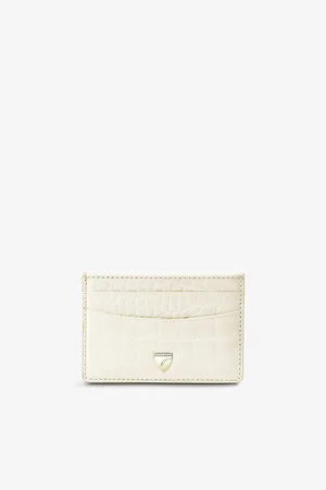 ASPINAL OF LONDON Womens Slim Croc-Embossed Leather Cardholder