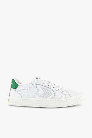CARIUMA Womens Salvas Branded Leather Low-Top Trainers