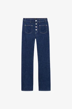 Maje Womens Bootcut High-Rise Stretch-Denim Jeans