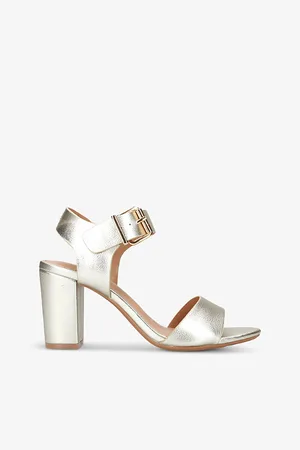 Kurt Geiger Womens Sutton Metallic Faux-Leather Sandals