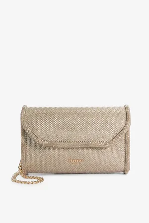 Dune Womens Bellini Chain-Strap Woven Clutch Bag