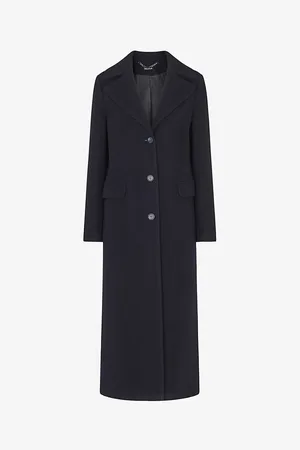 Whistles Womens Amalia Single-Breasted Wool-Blend Coat