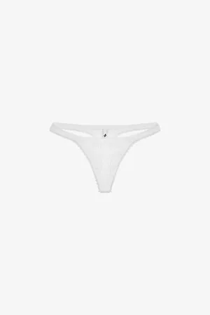 Cou Cou Intimates Womens Pointelle Mid-Rise Organic-Cotton Thong
