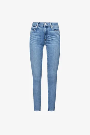 Paige Womens Hoxton Ankle Cropped Skinny High-Rise Stretch-Denim Jeans