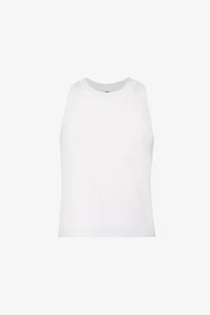 vuori Womens Energy Sleeveless Logo-Patch Stretch-Jersey Top