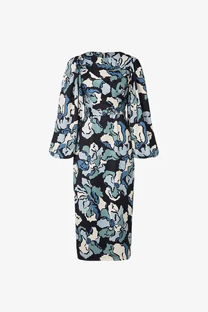 By Malina Womens Serina -Print Satin Midi Dress