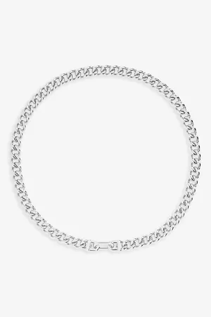Maria Black Womens Atlas Rhodium-Plated Sterling- Chain Necklace