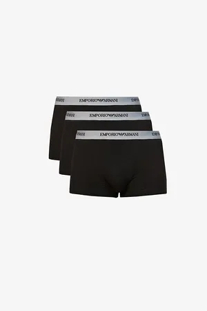 Emporio Armani Mens Pack Of Three Logo-Embellished Stretch-Cotton Boxers