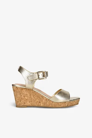 Carvela Womens Sadie Stud-Embellished Leather Wedge Sandals