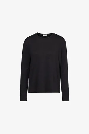 RAG&BONE Womens Split-Hem Long-Sleeved Woven Top