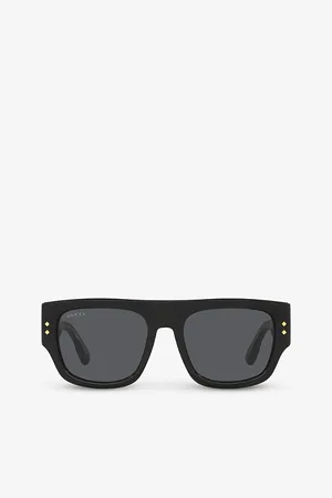 Gucci Womens Gg1262S Rectangle-Frame Acetate Sunglasses