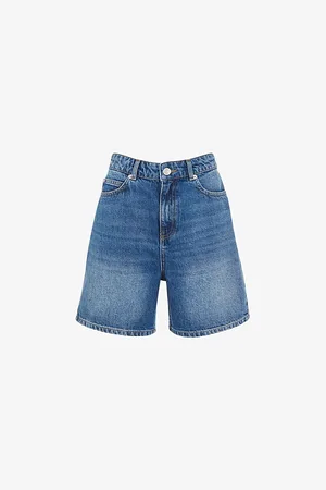 Whistles Womens Regular-Fit High-Rise Denim Shorts