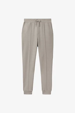 Reiss Mens Premier Pinched-Seam Stretch-Woven Jogging Bottoms