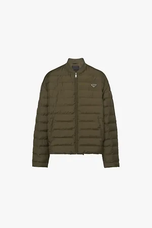 Prada Mens Triangle-Logo Technical Shell-Down Jacket