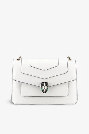 Bvlgari Womens Forever Snake-Clasp Leather Cross-Body Bag