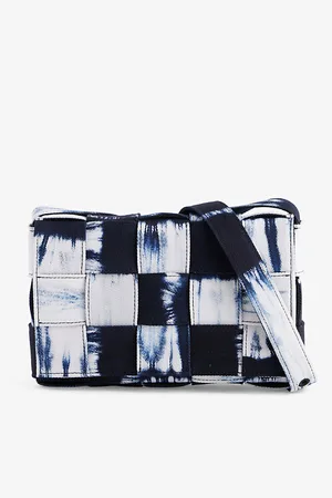 Bottega Veneta Mens Cassette Tie-Dye Denim Cross-Body Bag