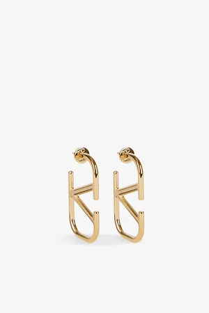 VALENTINO GARAVANI Womens Vlogo -Toned Brass Earrings