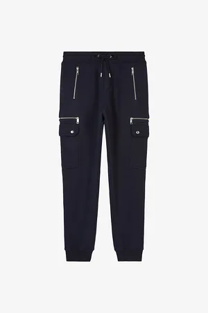 The Kooples Mens Drawstring-Waist Zipped-Pocket Cotton-Jersey Jogging Bottoms
