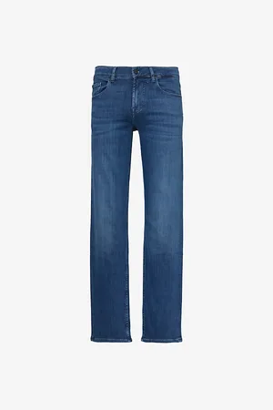 7 for all Mankind Mens Standard Luxe Performance Regular-Fit Straight-Leg Stretch Denim-Blend Jeans