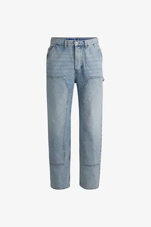 HUGO BOSS Mens Relaxed-Fit Mid-Rise Carpenter Denim Jeans