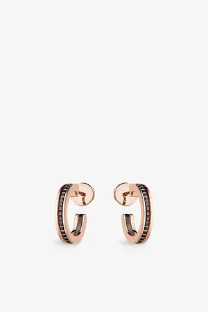 Boucheron Quatre Classique Pvd-Coated 18ct Yellow and Pink-Gold Hoop Earrings