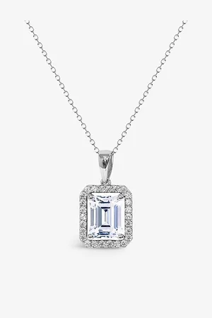 CARAT* London Womens Eton Sterling- and Cubic Zirconia Pendant Necklace