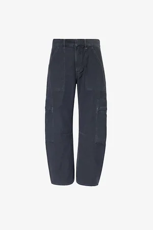Citizens of Humanity Womens Marcelle Cargo-Pocket Wide-Leg Cotton Trousers