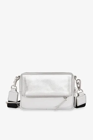 Whistles Womens Bibi Zip-Pouch Metallic Leather Cross-Body Bag