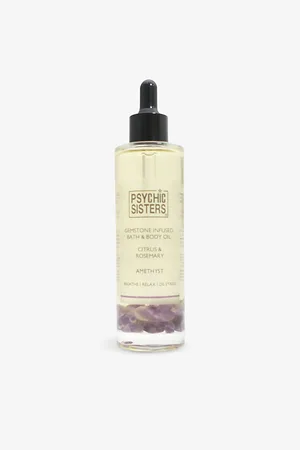 PSYCHIC SISTERS Amethyst Gemstone-Infused Bath and Body Oil 100ml