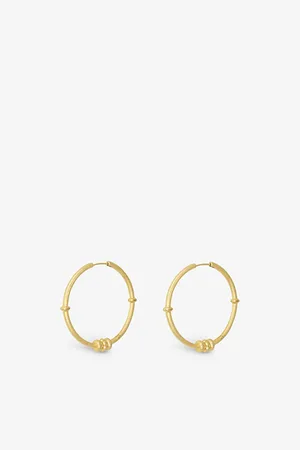 LA Maison Couture Miphologia Vintage 18ct Yellow- Plated Brass Hoop Earrings