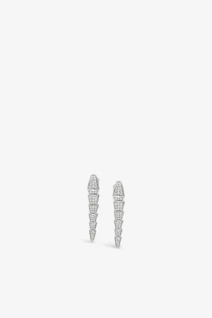 Bvlgari Serpenti 18Kt White-Gold Earrings With Full Pavé Diamonds