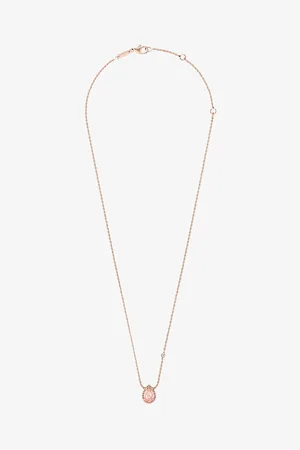 Boucheron Serpent Boheme Extra-Small 18ct Rose-Gold, 0.03ct Brilliant-Cut Diamond and 0.77ct Pink Quartz Pendant Necklace