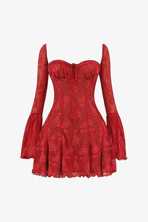 House Of Cb Womens Analissa Floral-Pattern Lace Mini Dress