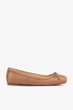 Christian Louboutin Womens Mamadrague Bow-Embellished Leather Flats