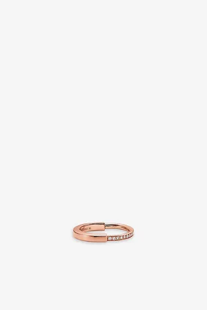 Tiffany & Co. Tiffany Lock 18ct Rose-Gold and 0.17ct Round-Brilliant Diamond Ring