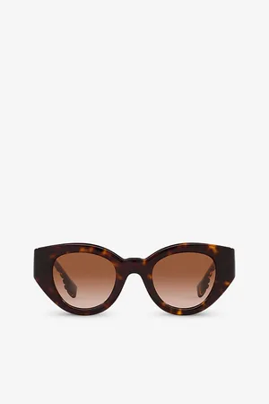 Burberry Womens Be4390 Meadow Tortoiseshell-Print Phantos-Frame Acetate Sunglasses