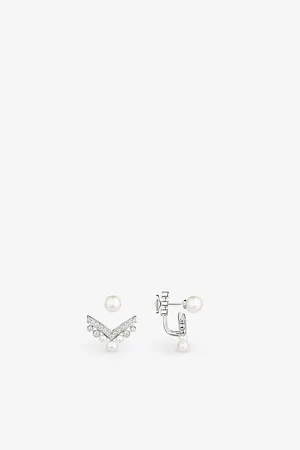 CHAUMET Joséphine Aigrette 18ct White-Gold, 0.20ct Brilliant-Cut Diamond and 2.85ct Akoya Pearl Single Earring