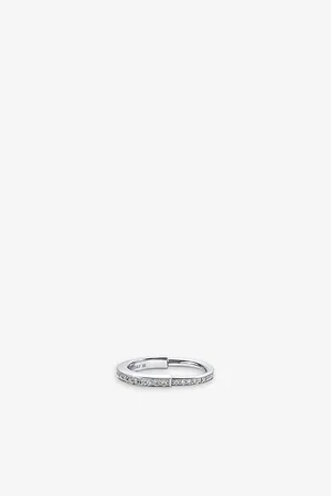 Tiffany & Co. Tiffany Lock 18ct White-Gold and 0.35ct Round-Brilliant Diamond Ring