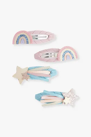 MIMI & LULA Over The Rainbow Set Of Four Fabric Hair Clips