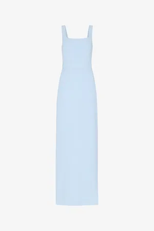 Whistles Womens Mila Square-Neck Stretch-Woven Maxi Dress