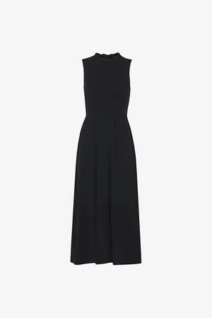 Whistles Womens Heidi Shirred Woven Midi Dress