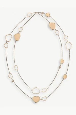 Chopard X 007 Happy Hearts Golden Hearts 18ct Rose-Gold and 0.15ct White-Diamond Sautoir Necklace