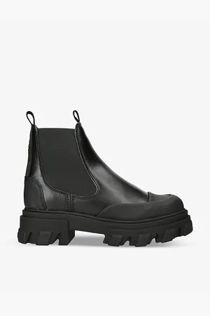 Ganni Womens City Recycled Rubber-Blend Chelsea Boots