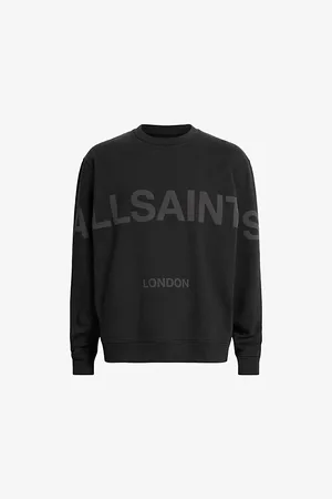 AllSaints Mens Biggy Logo-Print Oversized Cotton-Jersey Sweatshirt
