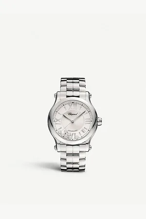 Chopard 278559-3002 Happy Sport Stainless Steel and Diamond Watch