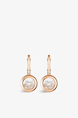 Chopard Happy Diamonds 18ct Rose-Gold and 0.30ct Brilliant-Cut Diamond Drop Earrings