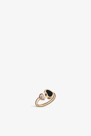 Chopard Happy Hearts 18ct Rose-Gold and 0.05ct Round-Cut Diamond Ring