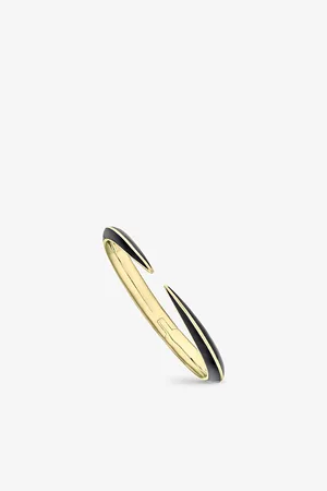 SHAUN LEANE Sabre Deco Vermeil Yellow-Gold and Sterling Silver Cuff Bangle